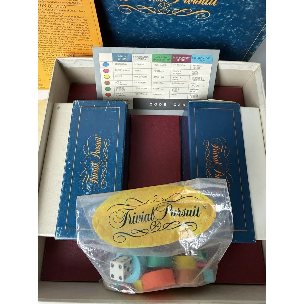 Vintage 80's Original Trivial Pursuit Master Game Genus + Young Players Edition